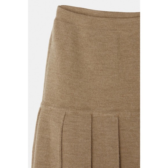 Lauren Manoogian Pleat Skirt Camel Sz 1 Small NWT Pleated Drop Waist Wool Alpaca - Picture 4 of 16